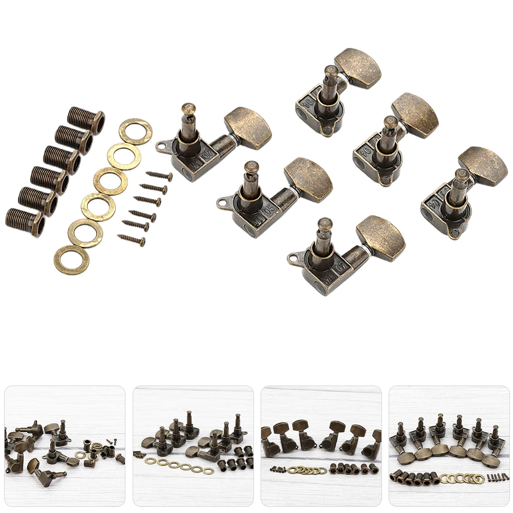 

6pcs Vintage Alloy Guitar Tuners Locking Tuning Pegs Machine Heads Electric Acoustic Retro Durable Replacement Parts 3L