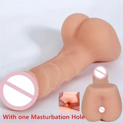 Realistic Dildo Male Penis Artificial Vagina Insert Plug 2In1 Female Gay Masturbation Cup Pocket Pussy Couple Adult Toys For Sex