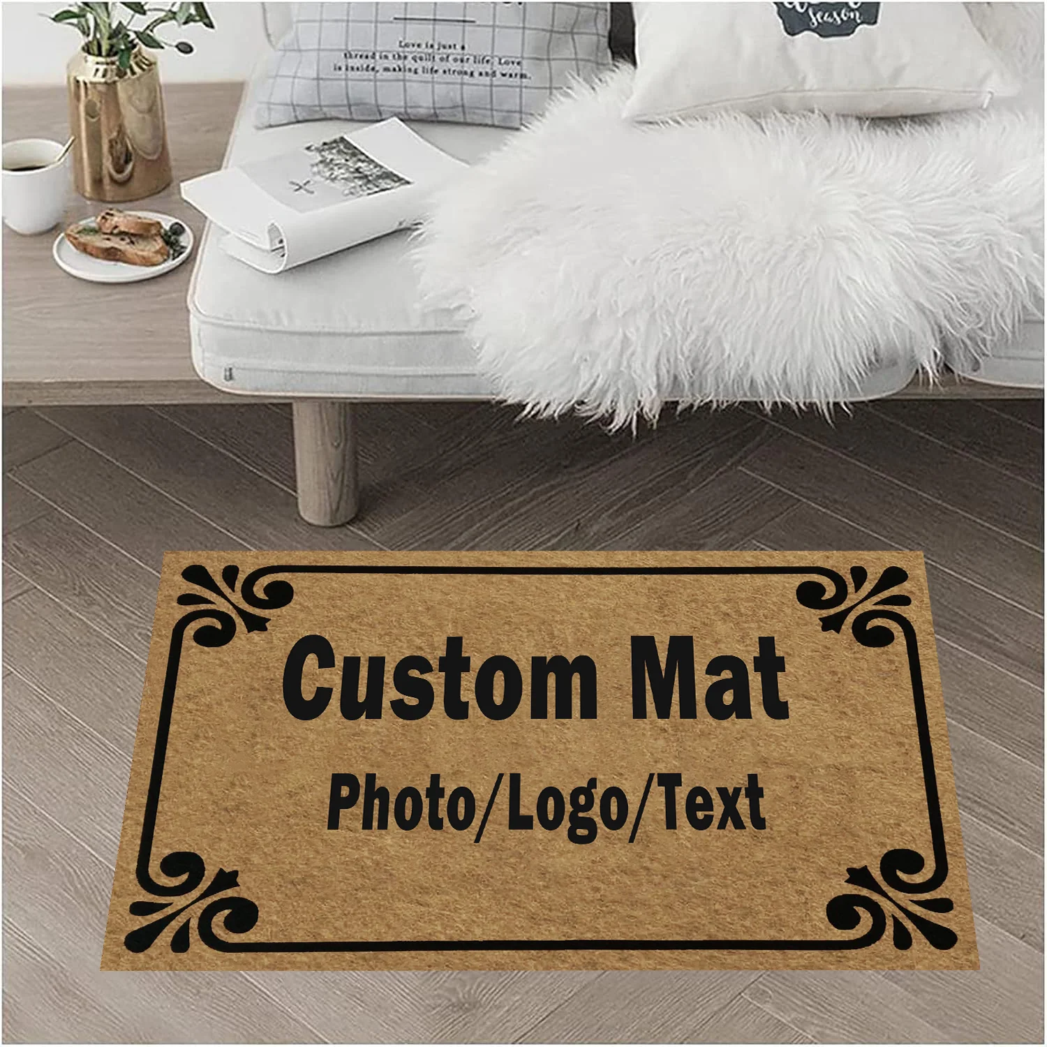 

Custom Funny Welcome Doormat Personalized Logo Photo Text Door Mats Decorative Entrance Floor Mat Non-Slip Rubber Indoor Outdoor