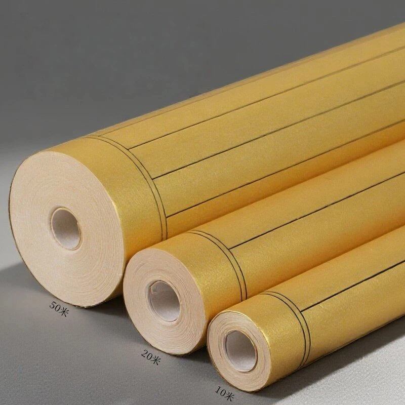 20/50M Mud Gold Mud Silver Vertical Grid Scroll Thickened Xuan Paper Sumi Art Small Script Brush Calligraphy Creation Work Sheet