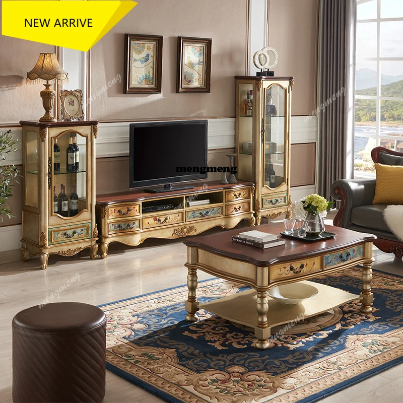

M138 Blue Living Room Tv Stands Universal Vertical Gold Wooden Designer Tv Cabinet Nordic Luxury Mueble Para Televisor Furniture