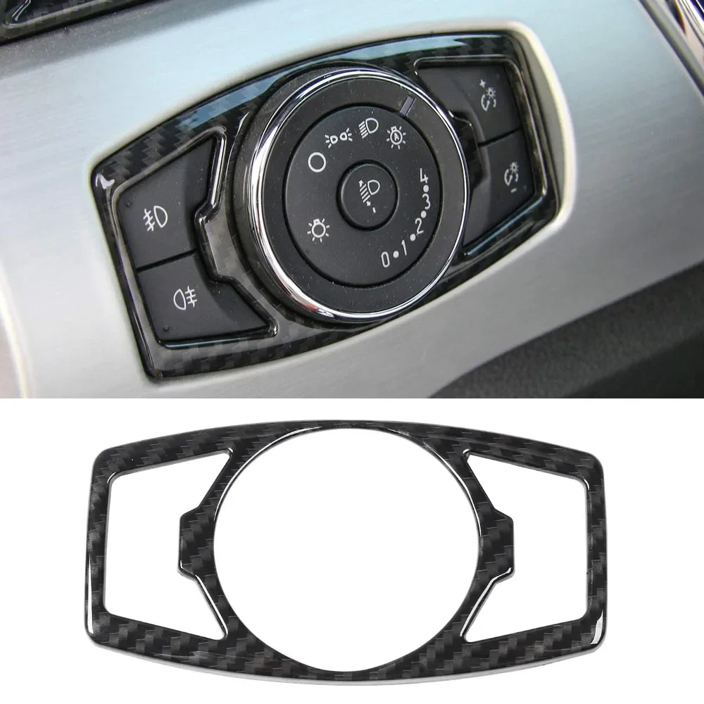

Carbon Fiber Headlight Switch Cover Decoration Trim Frame for Ford F 150 Mustang 2015 2016 2017 2018 2019 2020 Accessories