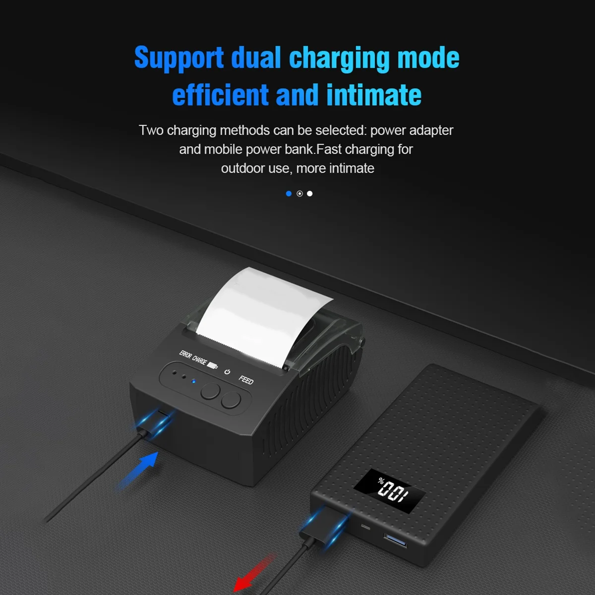 Portable Thermal Label Printer 58mm Bluetooth Handheld Wireless Mini Sticker Printer for Home Office Use-EU Plug