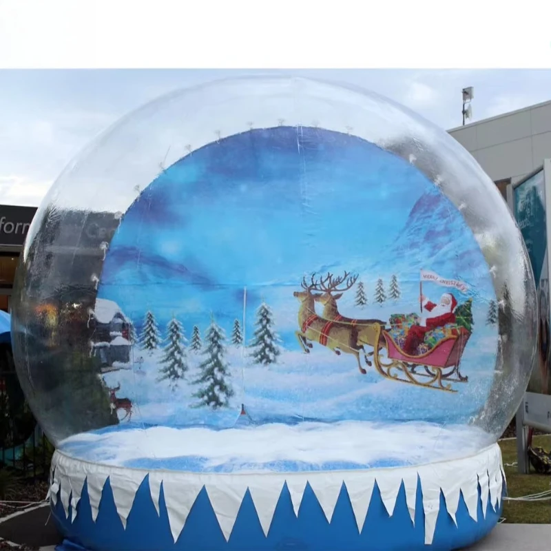 

Large human size giant Christmas snowball inflatable bounce house outdoor party decoration transparent bubble house