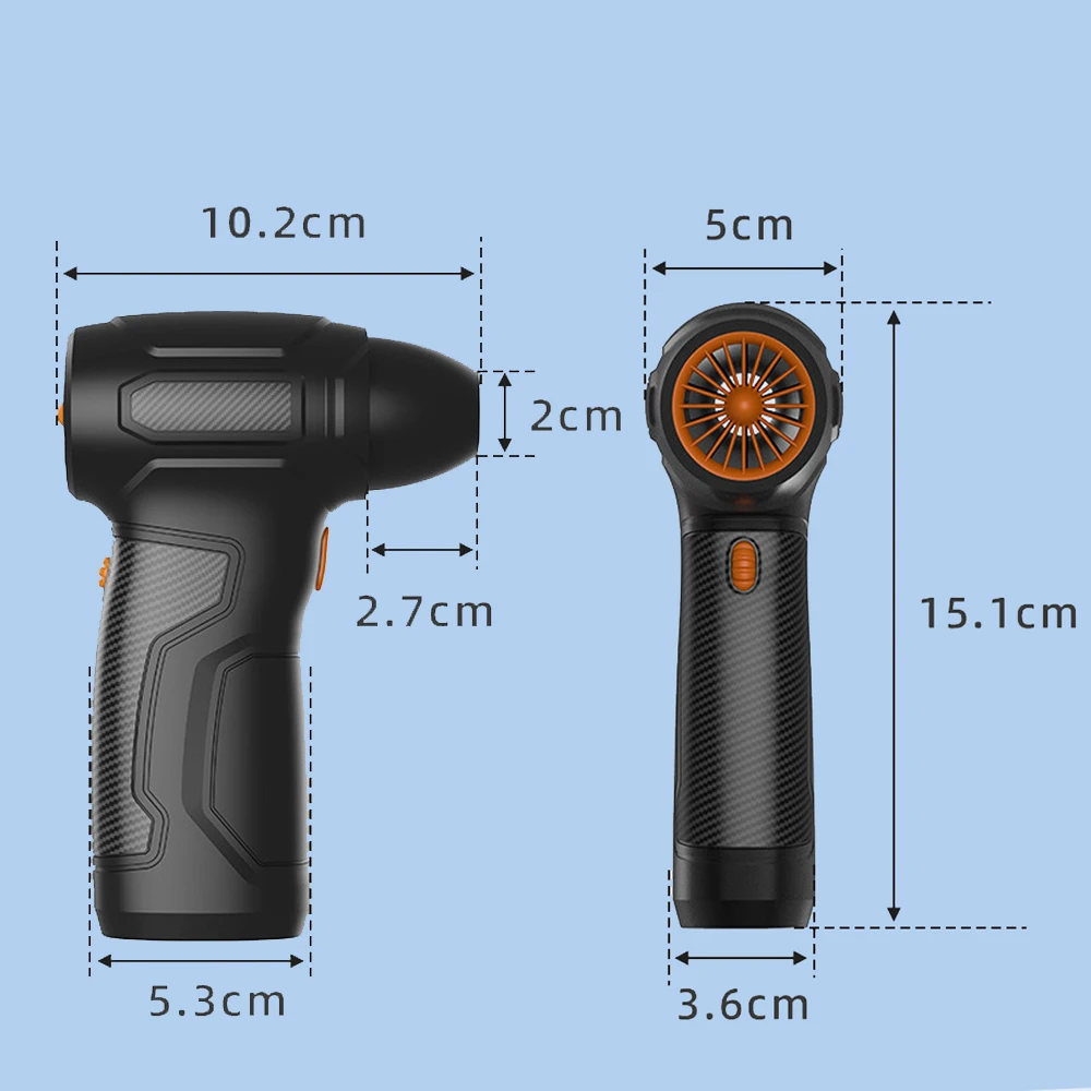 150000RPM Mini Turbo Jet Fan Violent Blower Handheld Brushless Motor Industrial Duct Fan Compression Blower Keyboard Car Cleaner