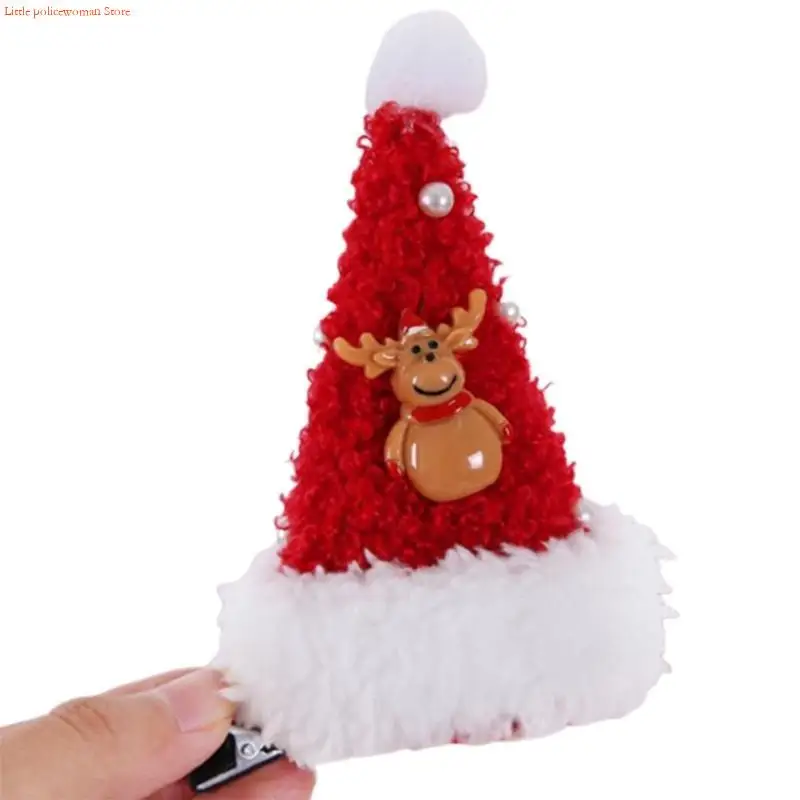 F92D Lovely Hair Clips for Girls Nonslip Hair Barrettes Children Multi Type Santa Snowman Design Hairclip