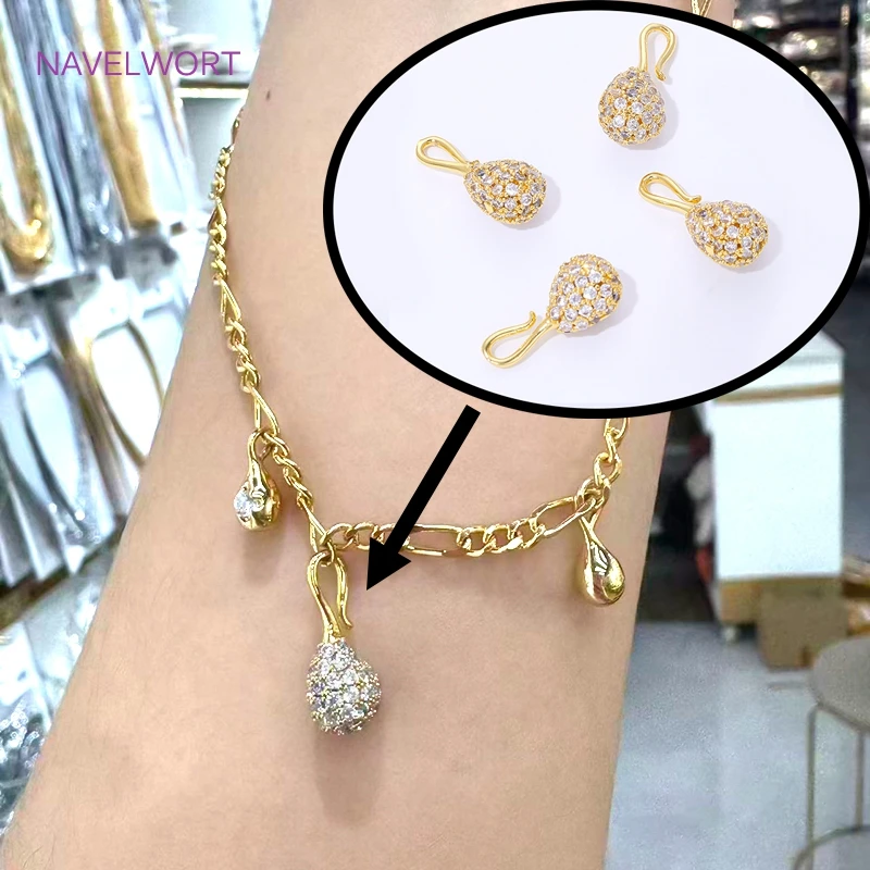 1/3/5Pcs Decorative Pendants 18K Gold Plated with Zircon Pendants Charms For Bracelets Making,DIY Jewelry Making Supplies