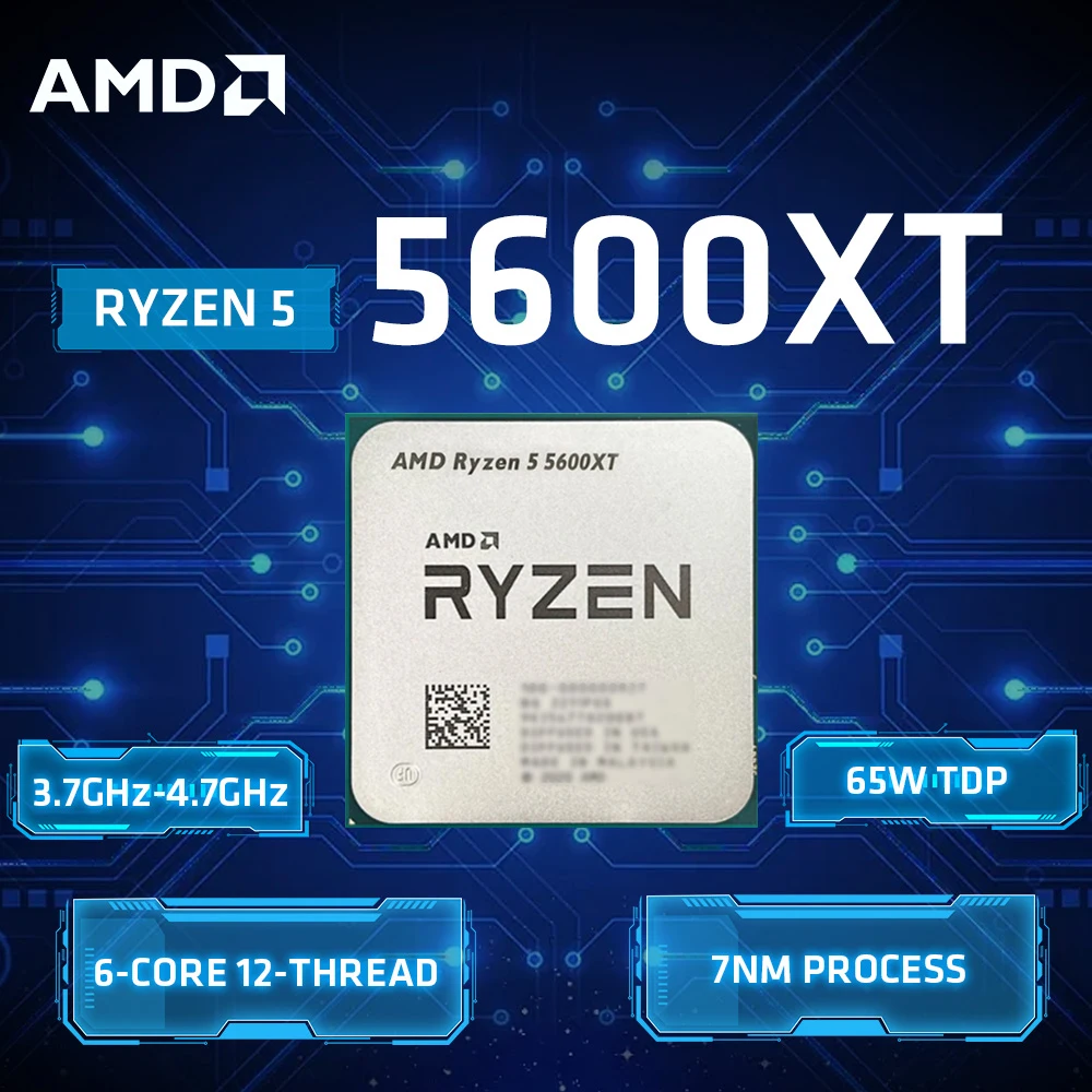 

Процессор AMD Ryzen 5 5600XT, 6-ядерный, 12-поточный, разблокированный, для настольных ПК, до 4.7 ГГц, сокет AM4, 65 Вт, с кулером Wraith Stealth
