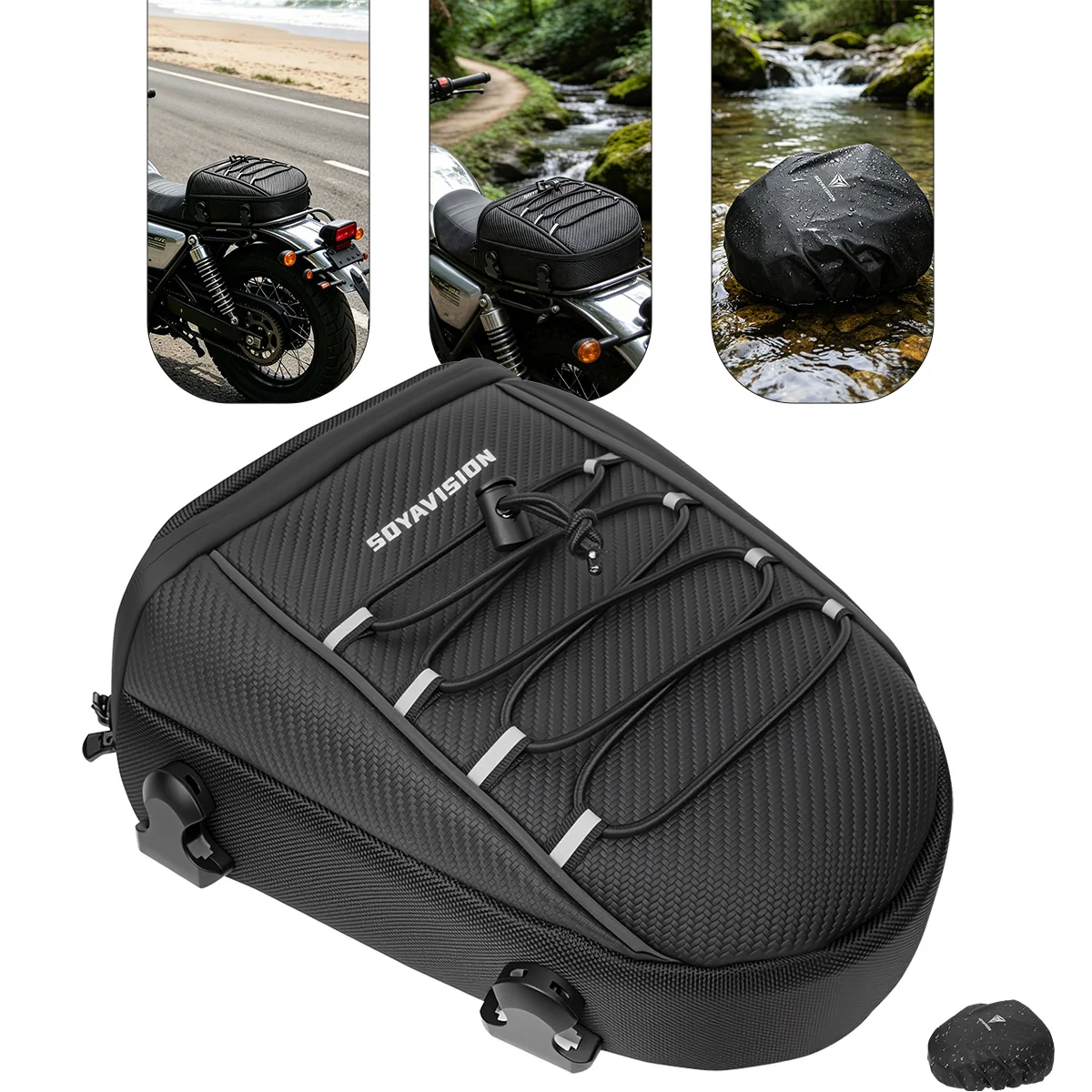 Universal Motorcycle Tail Bags Waterproof Rear Seat Storage Bag for Sport Bike Touring Riding Outdoor Dry Travel Luggage Bag