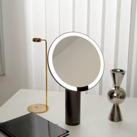 LED Makeup Mirror Desktop Fill Light Tri Color Soft Lamp Intelligent Lamp Desktop Small Portable Makeup Mirror Light