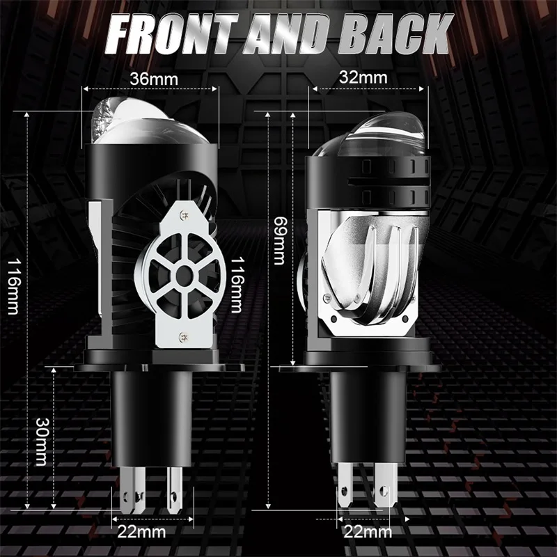2 قطعة العارض H4 عدسة LED سيارة العلوي لمبة صغيرة ثنائية LED 200000LM 2500 واط CANBUS توربو السيارات دراجة نارية لمبات H4 عالية منخفضة ضوء 12 فولت