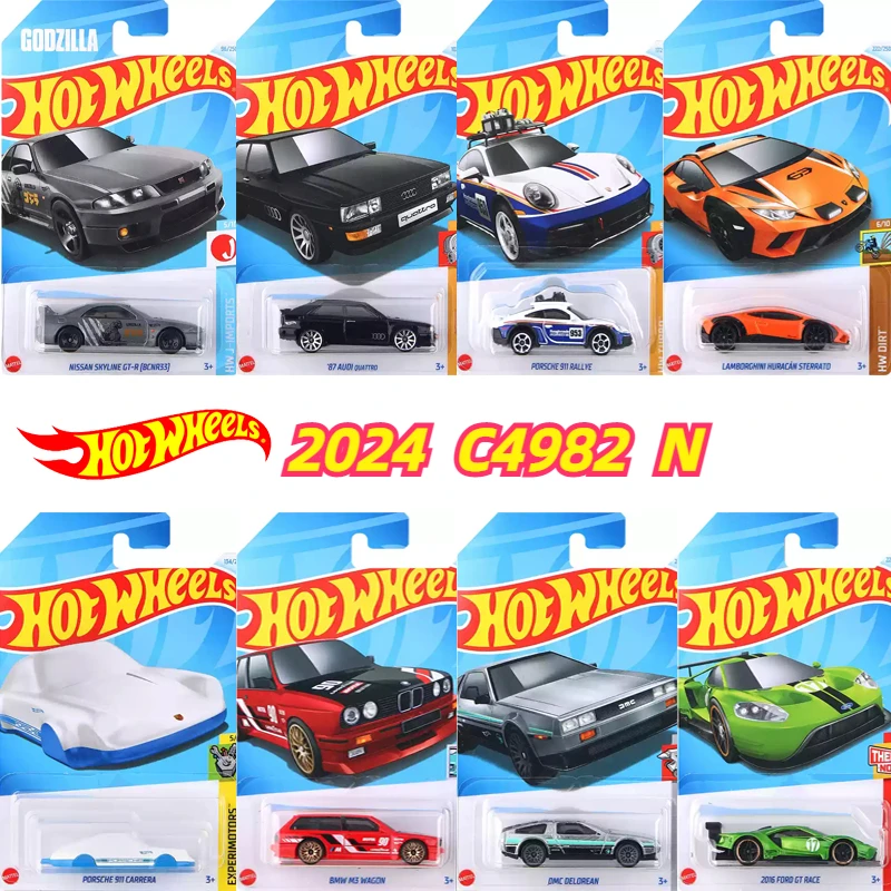 2024N Original Hot Wheels Car Toy for Boy 1/64 Diecast Nissan Skyline GTR Audi Quattro Porsche 911 BMW M3 Wagon Lamborghini DMC