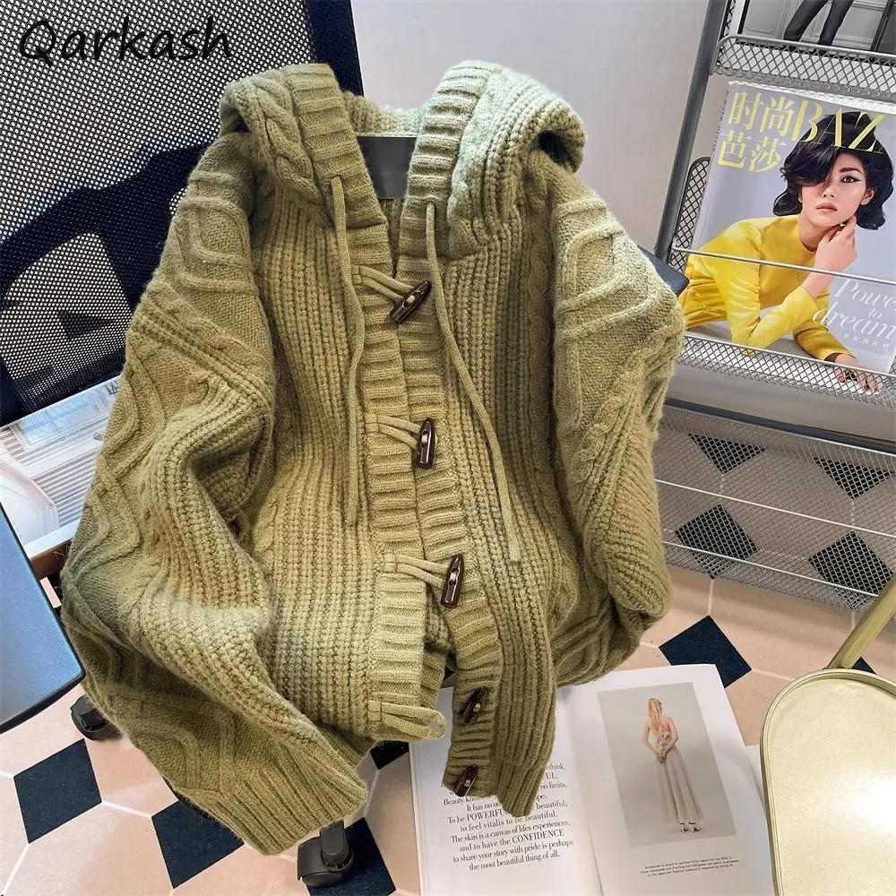 Hooded Cardigans Women Harajuku Pure Vintage Gentle Autumn Soft Leisure Streetwear Students Young Simple Sweaters Korean Style