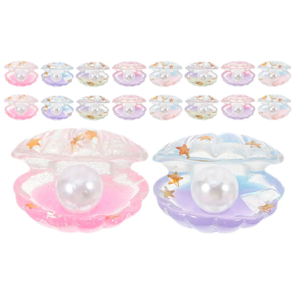 

25 шт. перламутровых полимерных ракушек, светящихся в темноте, для поделок, светящиеся мини-ракушки для сказочного сада, кукольного домика, украшения для вечеринок