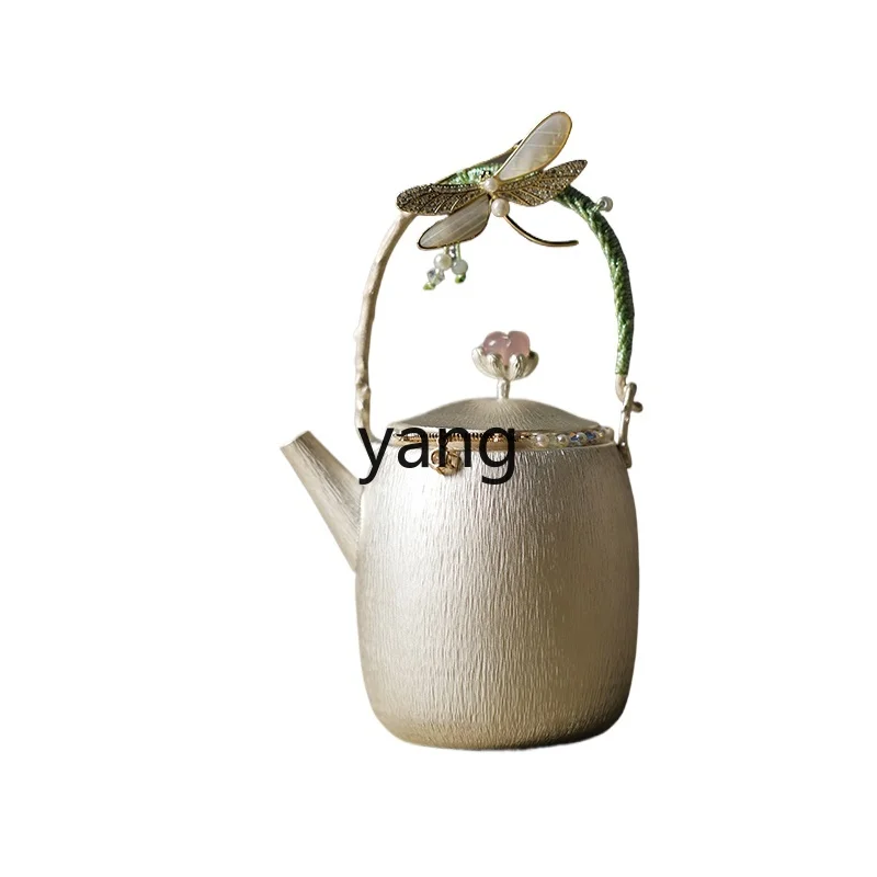 

Yjq hammer pattern dragon egg silver pot intangible cultural heritage hand-woven anti-silver pot household fairy beam pot