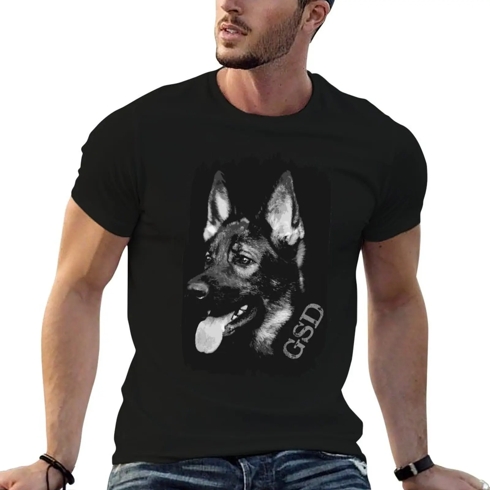 German Shepherd Dog - GSD T-Shirt t shirts for man cotton funny man tshirt funny t shirts man T-shirt