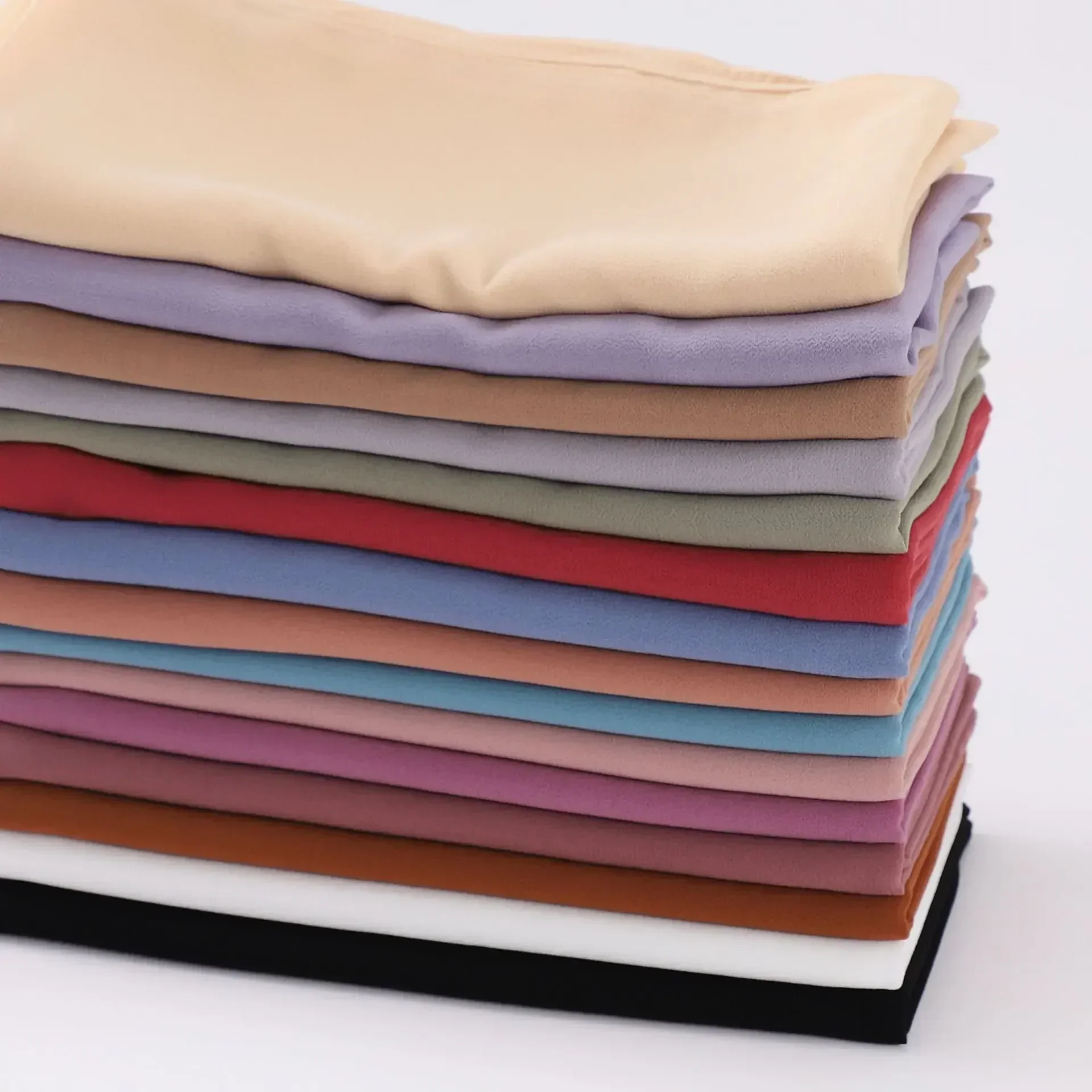 Syal persegi sifon mutiara gelembung 90*90cm Hijab Muslim wanita kerudung polos penutup kepala bandana syal selendang Turban