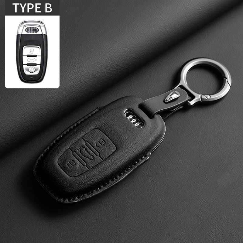 

Soft Leather Car Key Case Cover Shell Fob For Audi A1 A3 8V A4 B8 B9 A5 A6 C7 A7 A8 Q3 Q5 Q7 S4 S6 S7 S8 R8 TT Car Accessories