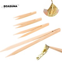Natural Bamboo Tea Clips: Special Pointed & Anti-static, Eco-friendly for Gold Foil Clipping mini tongs Gold foil clip