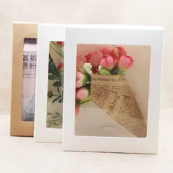 10 pieces DIY gift packaging with windows, black white/kraft paper jewelry packaging box, cake packaging, wedding family gatheri