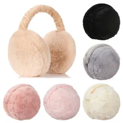 Autumn Winter Warm Earmuffs for Women Men Portable Foldable Earflap Fashion Solid Color Ear Warmer Comfortable Plush Ear-Muffs