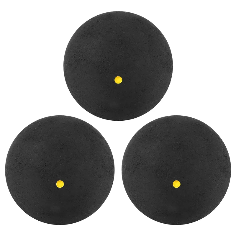 3Pcs Squash Ball One-Yellow-Dot Low Speed Sports Rubber Balls Professional Player Competition Squash