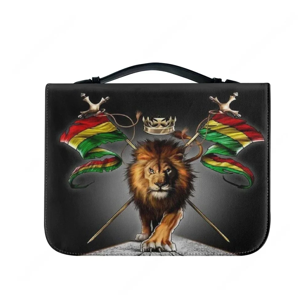 

Reggae Rastafarian Rasta Lion Of Judah Bible Bag Gifts Personalized Cover Bible Pack Waterproof Leather Bag Pockets Package Case