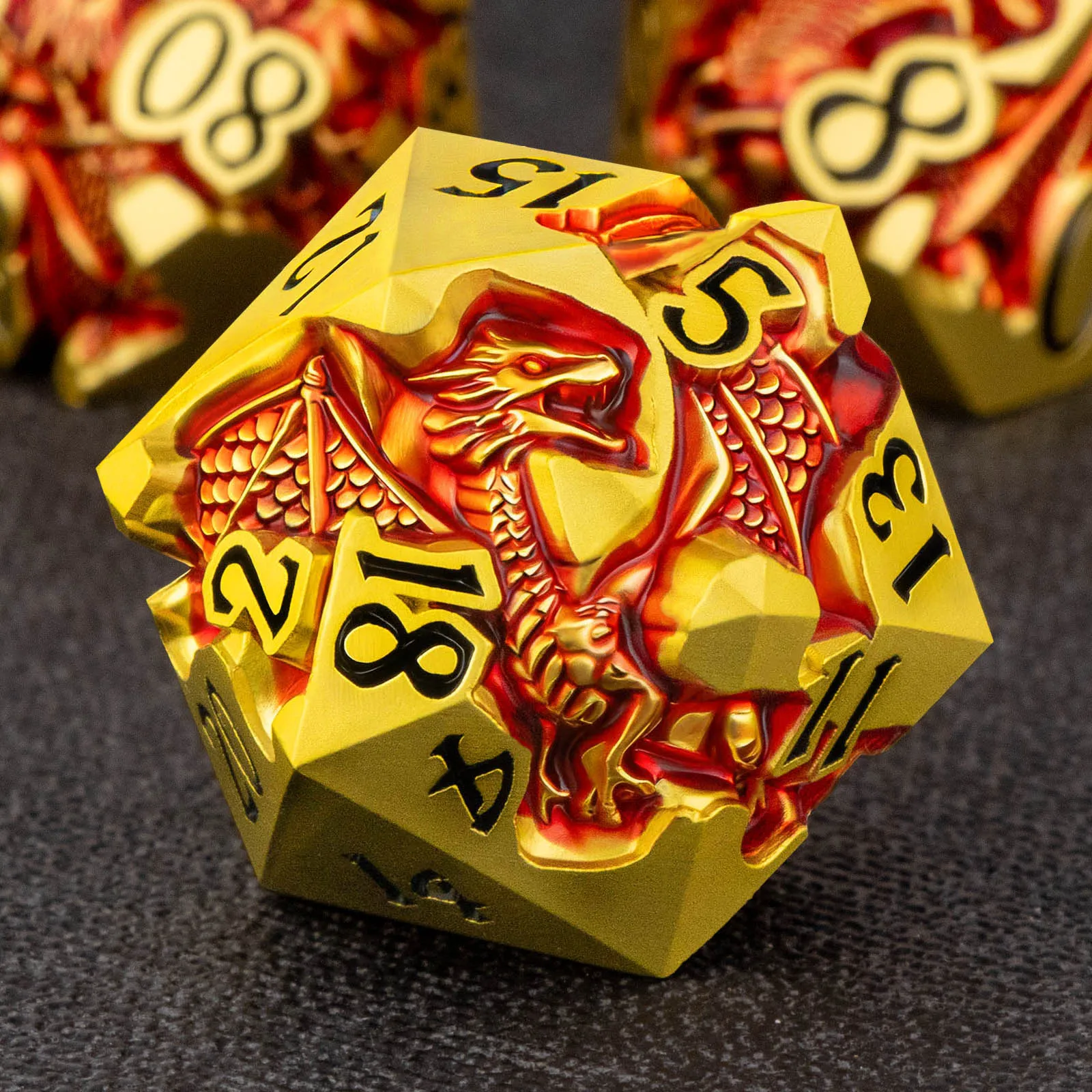 

DND Dragon Dice Set for Role Playing Game, 7Pcs Metal D&D Dice Set Dungeons and Dragons, Polyhedral Dice D20 D12 D10 D8 D6 D4