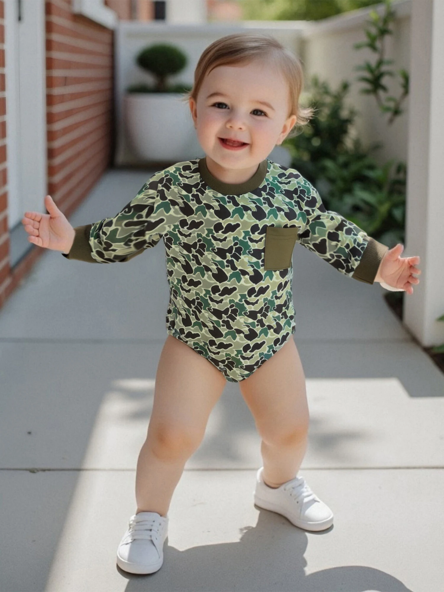 

Baby Boy Sweatshirt Romper Camouflage Print Long Sleeve Jumpsuit Fashion Infant Toddler Clothes Outfit