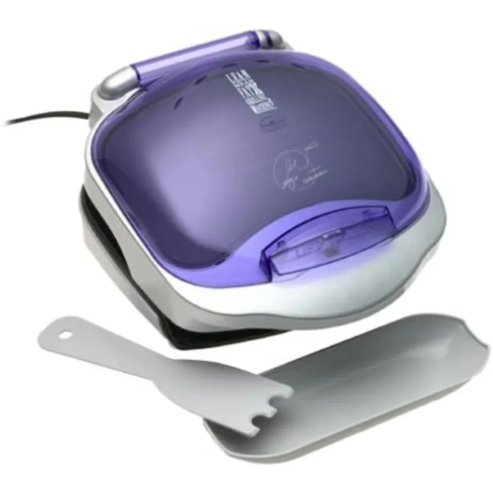 Electric Grill with Bun Warmer, Easy to Clean Inside, with Patented Grill Grooves 1200 Watts, Indigo