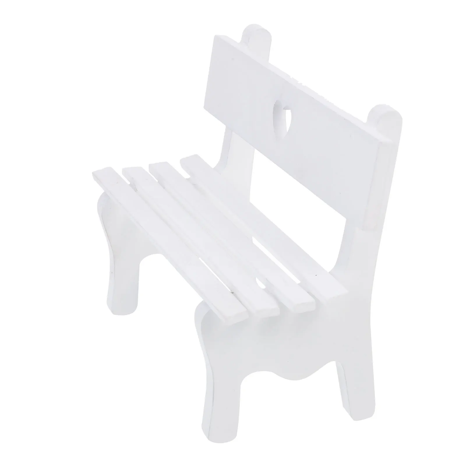 

Mini Wooden Bench Chair Peach Heart Home Decor Miniature Wooden Chair Ornament Mini House Accessory