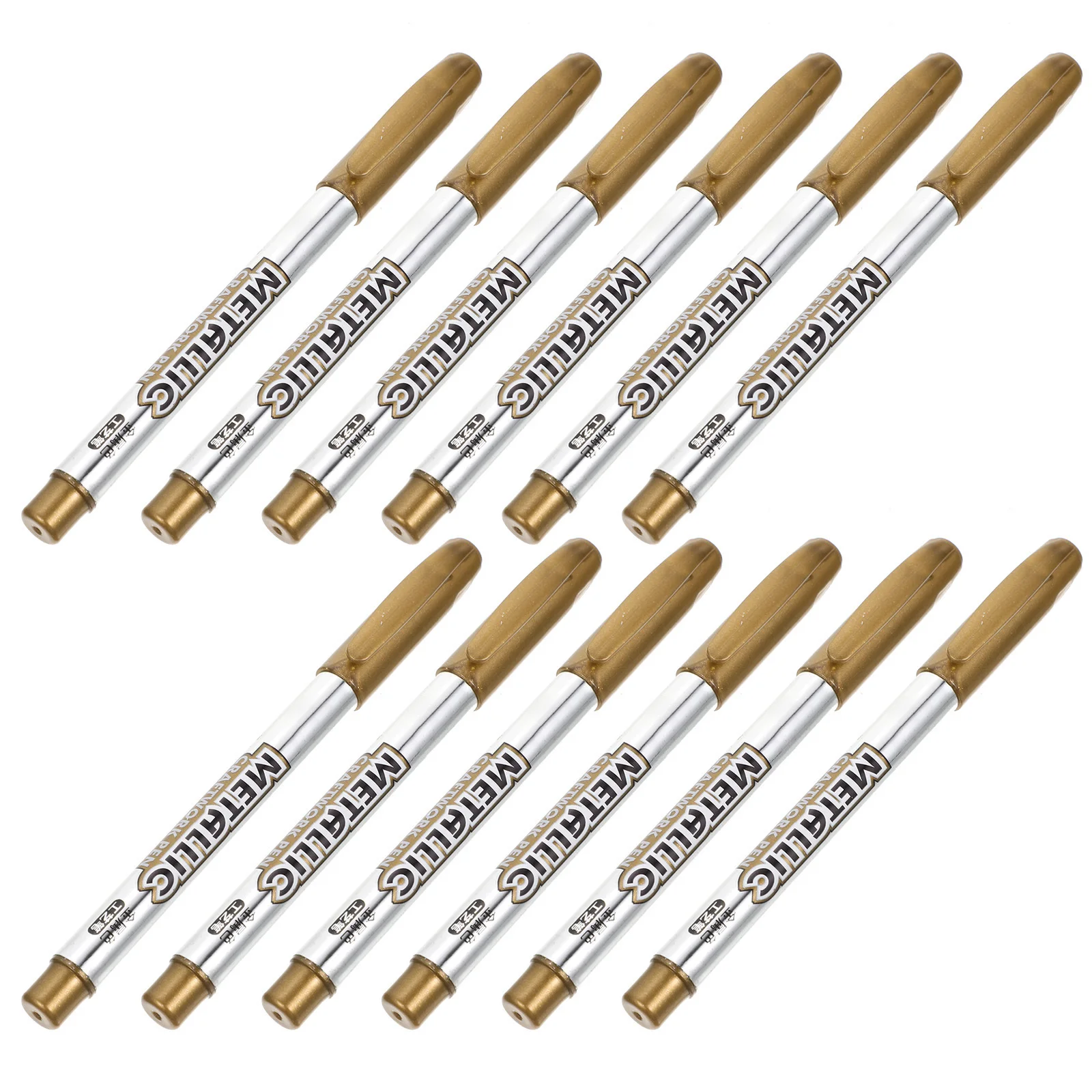 

12Pcs Metallic Markers Perfect for Card Making Calligraphy Glass Bottles Wood Pottery Craft Decorations Smooth Permanent Paint
