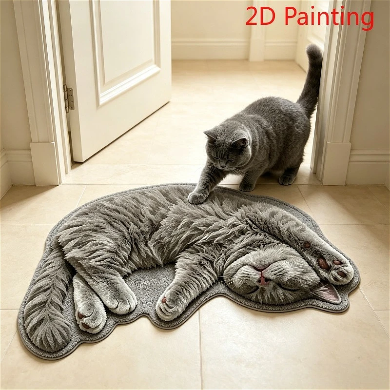 VIKAMA Japanese Koi Fish Lotus Pond Shape Rug Non Slip Floor Mat for Kitchen Living Room Asian Style Home Decor Washable Carpet