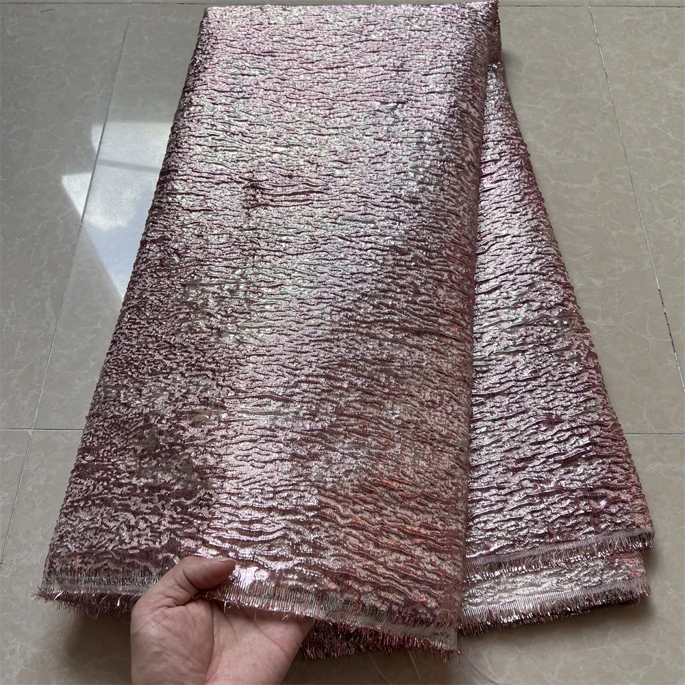 High Quality African Nigerian Tulle Lace Fabric Organza Embroidery Guipure Party Gown Dress Brocade Jacquard French JK028
