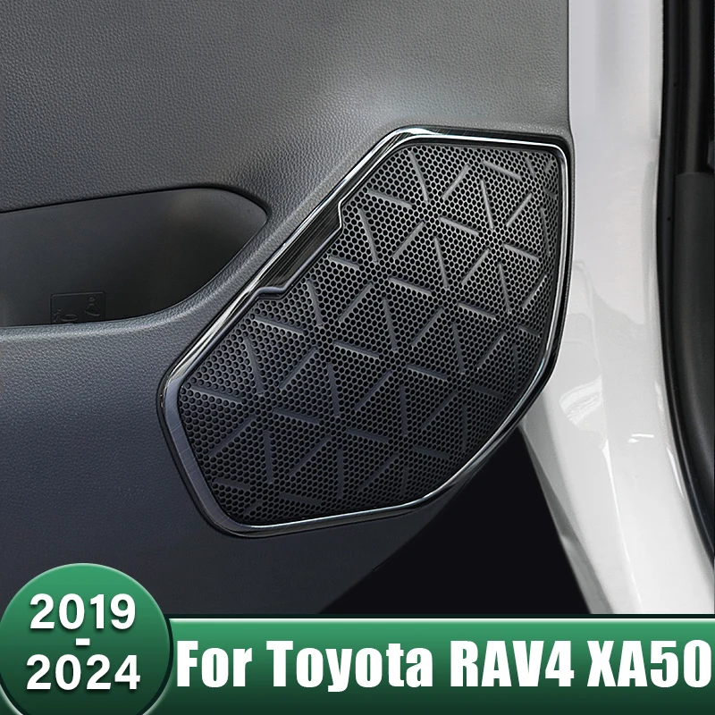 

Stainless Car Audio Speaker Decoration Cover Stickers Trim Strip For Toyota RAV4 XA50 2019 2020 2021 2022 2023 2024 RAV 4 Hybrid