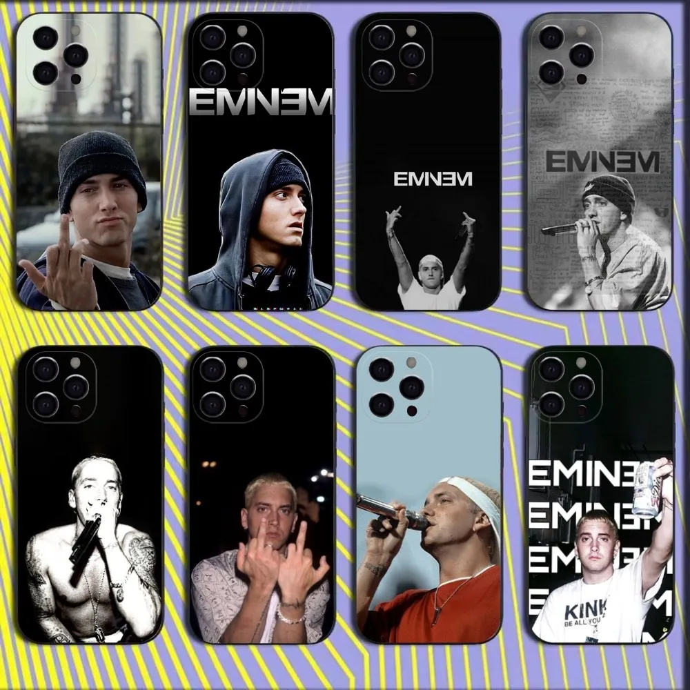 

Rapper E-Eminem Phone Case For iPhone 16,15,14,13,12,11,Mini,Pro,SE,MAX White Matte Shockproof Cover