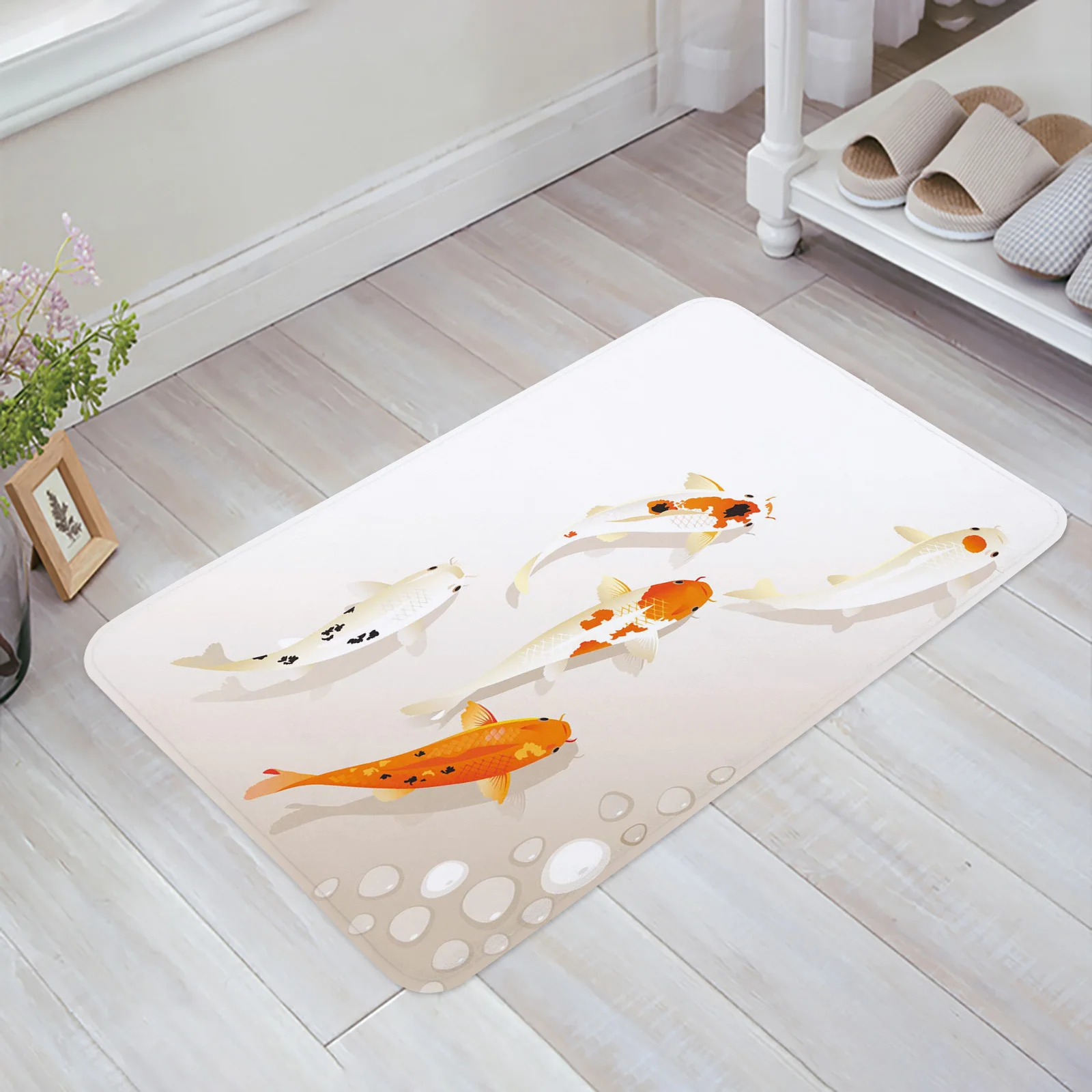 Pond Carp Fish Kitchen Floor Mat Living Room Decor Carpet Home Hallway Entrance Doormat Balcony Door Anti Slip Rug