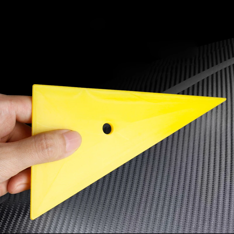 2Pcs Triangle Corner Squeegee Car Window Tint Tools Vinyl Wrap Window Tinting Squeegee Yellow Go Corner Scraper