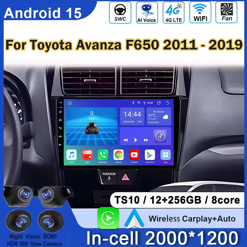 

Android Car Radio For Toyota Avanza F650 2011 - 2019 GPS Navigation Multimedia Player Head Unit Wireless Carplay QLED Screen