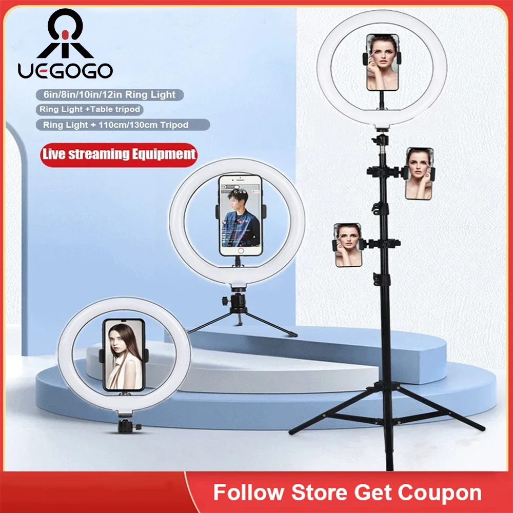 ZOMEI Photo Ringlight Led Selfie Ring Light Portable Selfie Stick Tripod RGB Lamp Photography Lighting with 110cm Stand Holder
