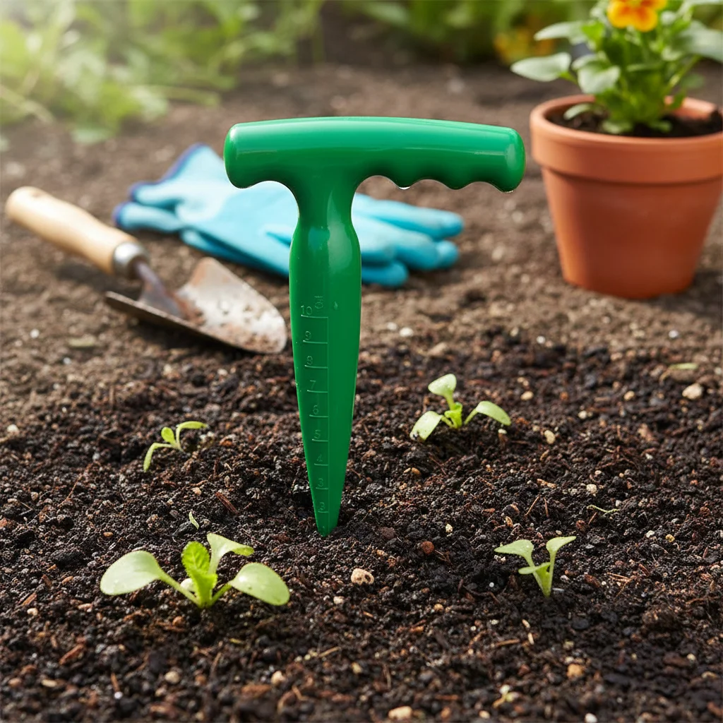1pc Handheld Garden Hole Puncher Clear Scale Planting Tools Lightweight Digging Hole Tool Sowing Seeds Dispenser For Hole Diggin