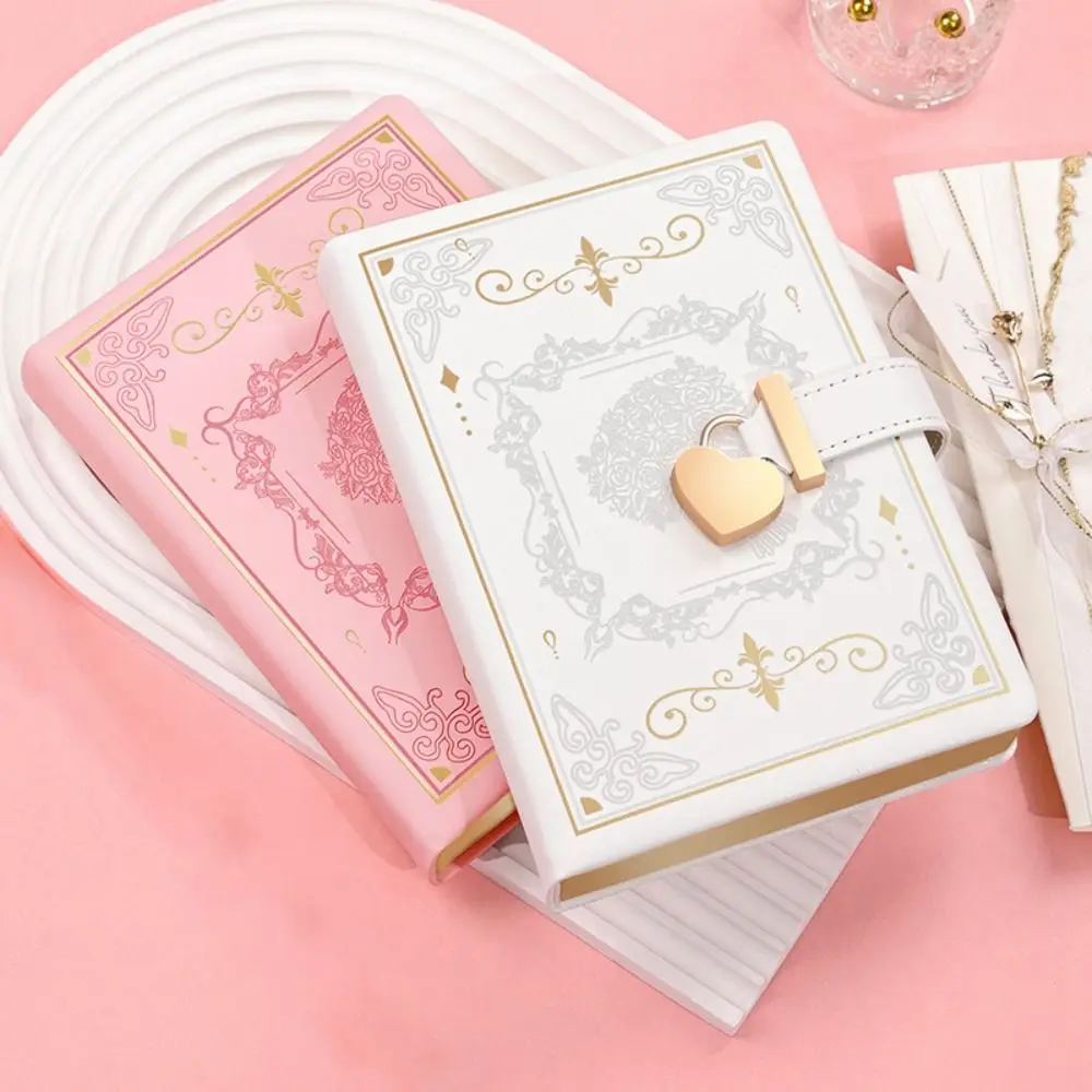 Delicate B6 Diary Book with Lock Dirt-proof Memo Notebook 288 Pages PU Leather Word Book Girls
