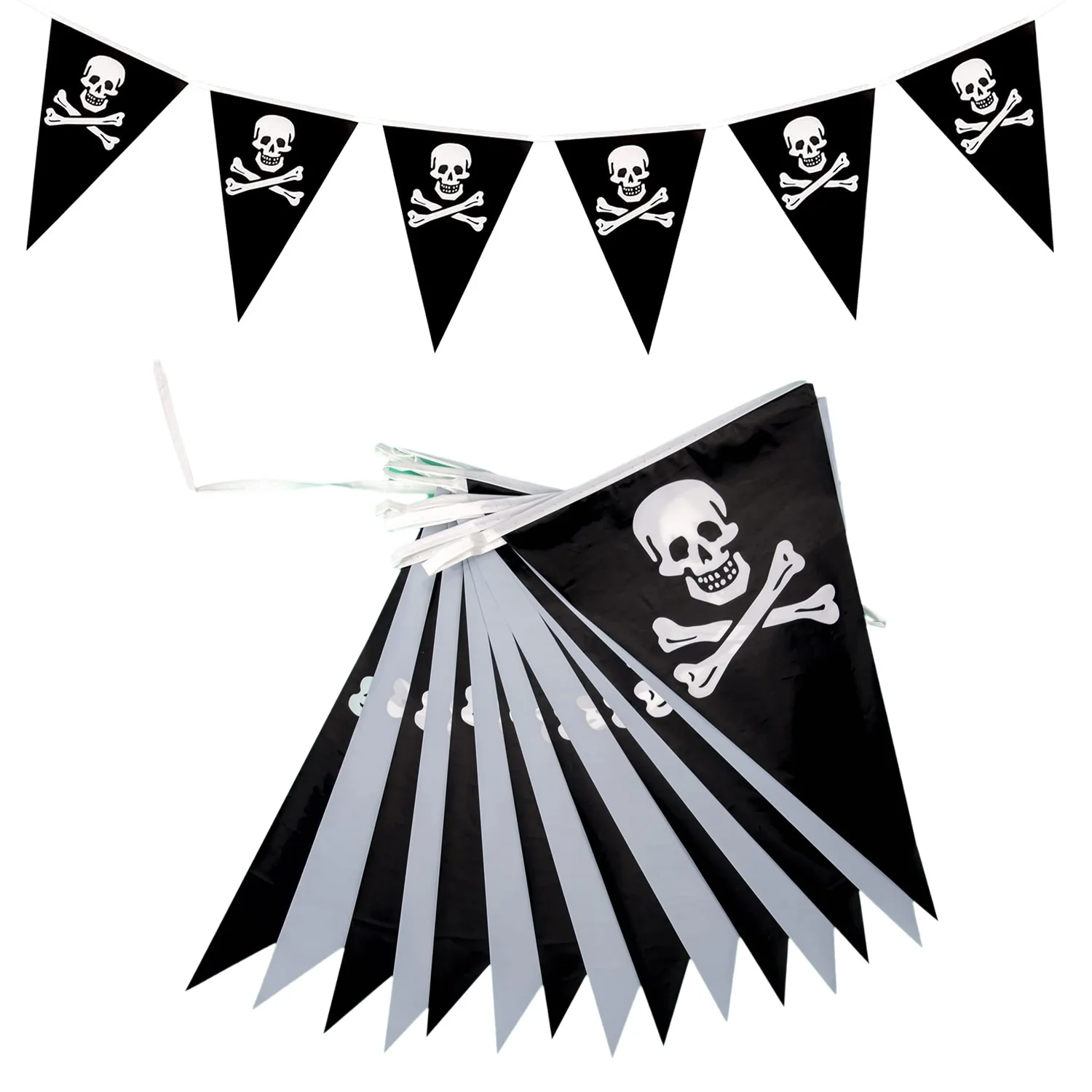 Pirate Party Decorations Pirate Flag Banner Halloween Pirate Birthday Party Supplies Pirate Skull Pennant  Triangle Flags