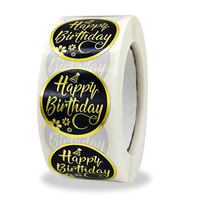 New Styles 1inch Round Happy Birthday Stickers 50-500pcs Cute Birthday Party Gift Decoration Supplies Greeting Card Tags