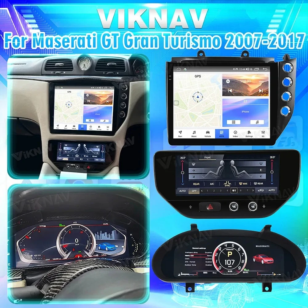 Suitable for Maserati GT GC GranTurismo 2007-2017 | 3 parts: 10.4-inch car radio/digital instrument panel/air conditioning panel