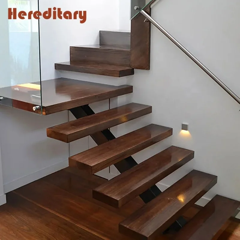 custom.Modern Straight Staircase With Metal Railing Solid Wood Stairs Homes