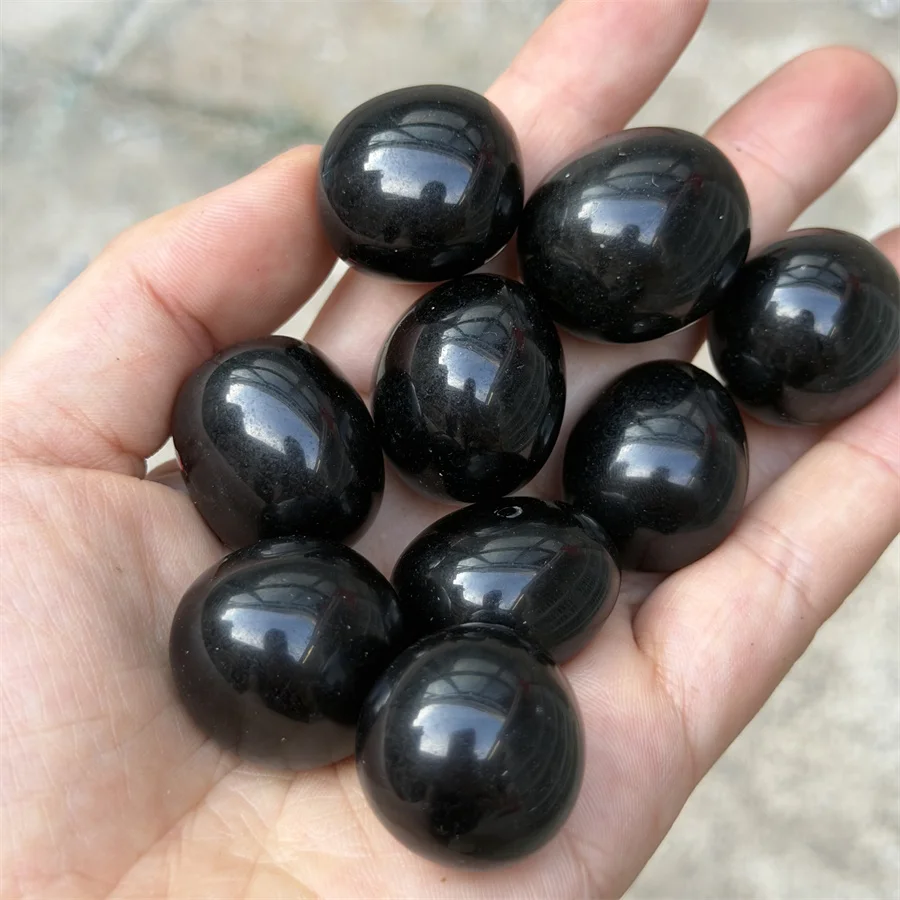 High Quality Black Obsidian Tumbled Stones Natural Feng Shui Carved Home Decoration 20-30mm