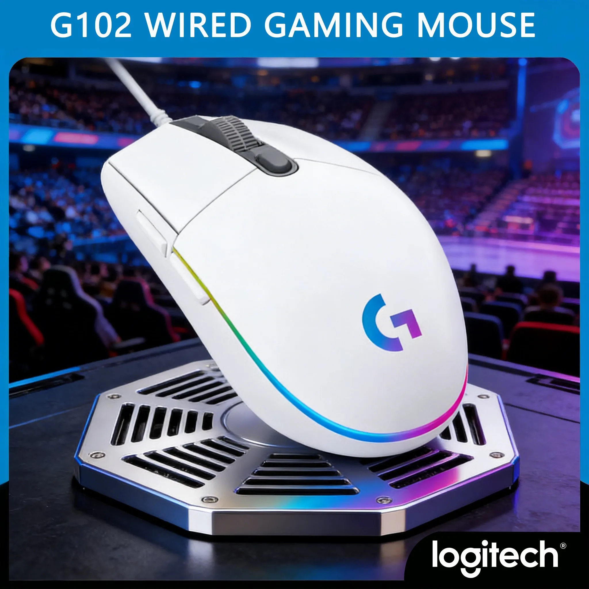 

Игровая мышь Logitech G102 для ПК и ноутбуков, RGB, 6 программируемых кнопок