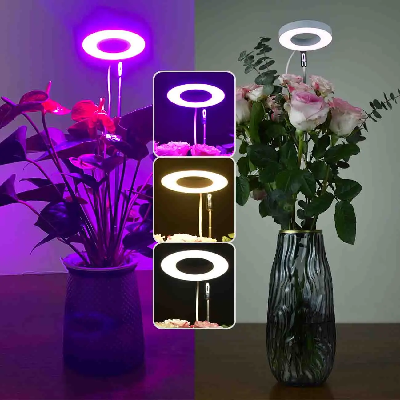 USB Full Spectrum Grow Light 3/9/12H Timer LED Plant Lamp Height Adjustable Red&Blue Plant Lamp for Bonsai Seedling Small Plants