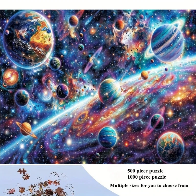 Adult Jigsaw Puzzle 1000 Pieces Puzzle Vast Space Galaxy Paper Puzzle Decorative Painting Exercise Brain Thinking Home Decor